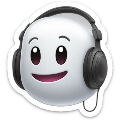 happy blob with wireless headphones sticker