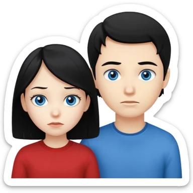 girl black hair ignore boy blond hair sticker