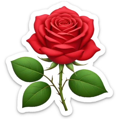 Eine Rose in Rot und einen weisen verlauf sticker