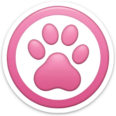 pink circle with plane dog paw  sticker