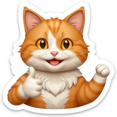 Cat smiling and giving thumbs up sticker