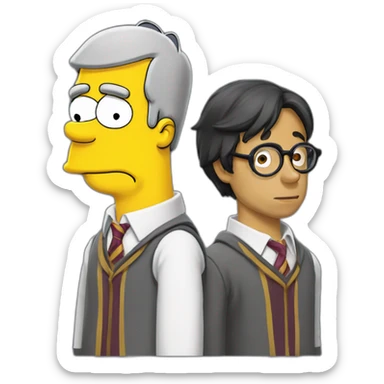 Homer Simpson et Harry potter  sticker