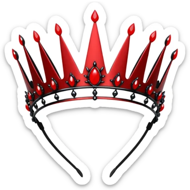 Black and red gothic thorny tiara crown ear piece headband  sticker