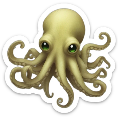un kraken qui à peur sticker