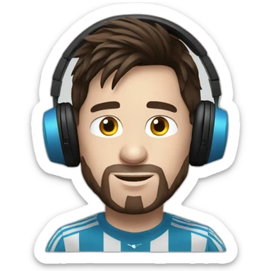 lionel messi wearing headphone sticker