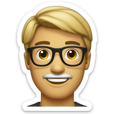 homme portugais jeune portant des lunette qui aime la musique  sticker