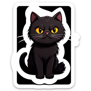 Black Scottish cat that is mean  sticker