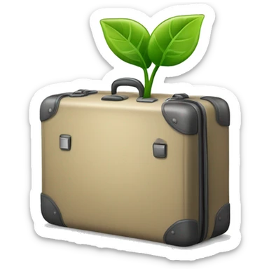 generate an emoji of a business suit case with a plant growing out of  sticker