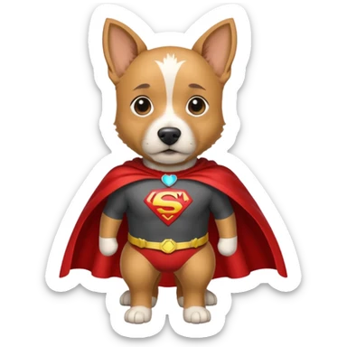 Tan terrier mix super heroe  sticker