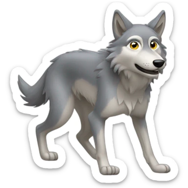 Loup qui fait du pol dance sticker