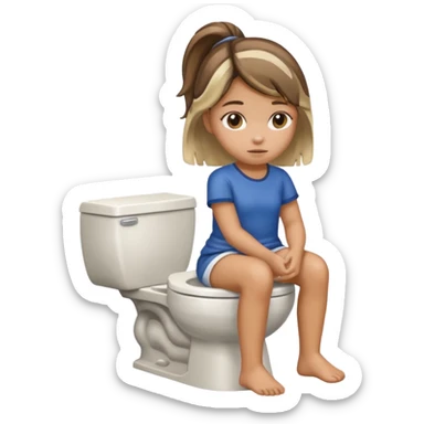 girl with chunky highlights on the toilet sticker