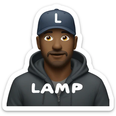 add the phrase "LAMPE DSM" to the hat in white writing sticker