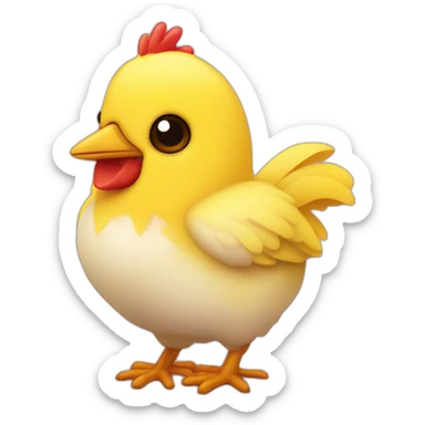 conejito rosado, pollito amarillo sticker