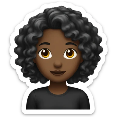 Girl with blak and wavy hair sticker