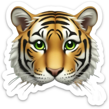 Chat tigre avec les yeux vert qui rigole sticker