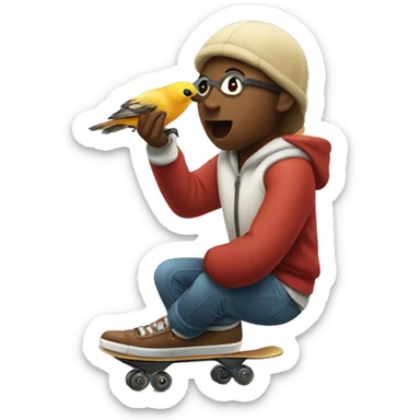 patineta comiendo pájaro en una canción sticker