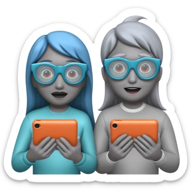 4 dolphins watching a horror film sticker