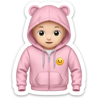 baby pink colour hoodie with hood emoji .ONLy hoodie, don't show me person in hoodie sticker
