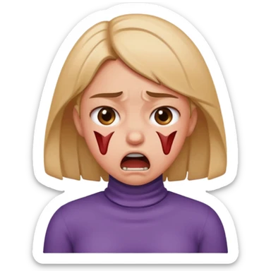 girl chocking herself getting mad sticker