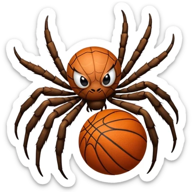 A spider with a basketball sticker