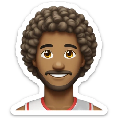 sportive au cheveux bouclés sticker