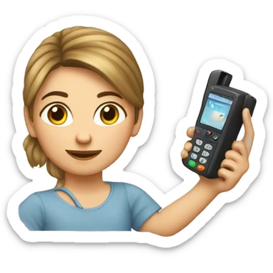 Une fille avk son téléphone  sticker