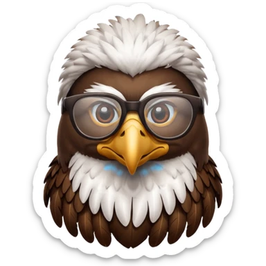 eagle with glasses sticker