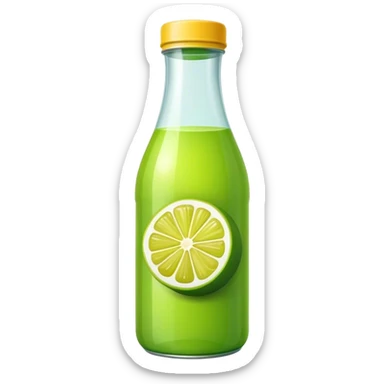 Green lemon juice bottle sticker