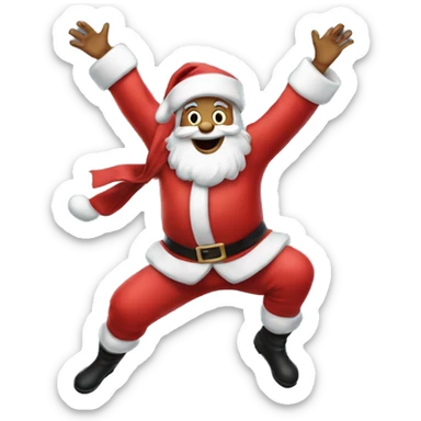 Santa jumping from roof to roof sticker