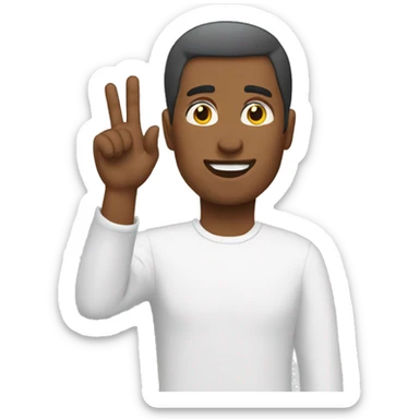 man doing albanian eagle gesture sticker