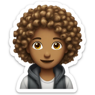 Curly hair mid colour girl and fair beard guy  sticker