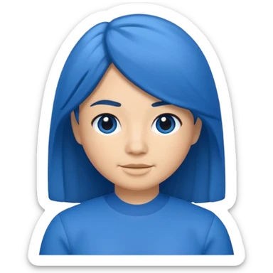Memoji cabello azul grosera sticker