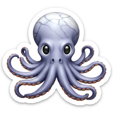 octopus scupted of white greek marble sticker