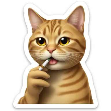 cat smoking a cigarette  sticker