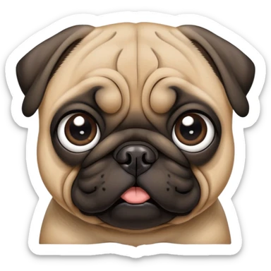 Cute pug sticker