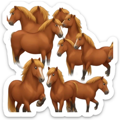 Red brown icelandic horse sticker