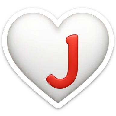 heart with letter J in the middle sticker