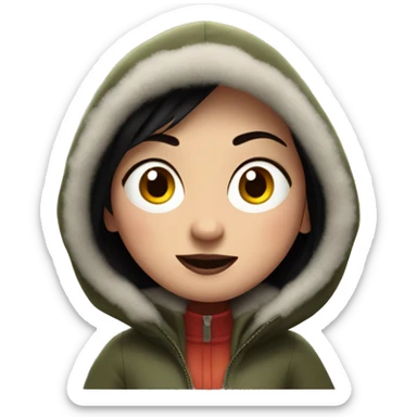 Edna from The Incredibles wearing a parka sticker