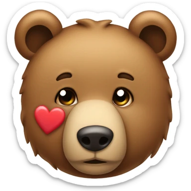 a combination of 😘🐻this two, i want te bear having a heart on his lips as he is kissing sticker