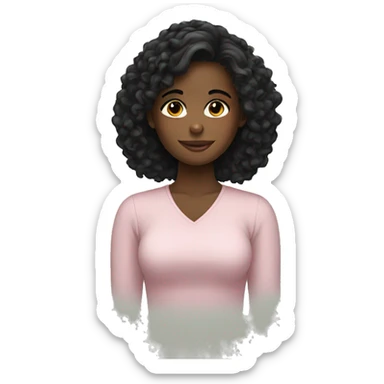 black haired girl self care sticker