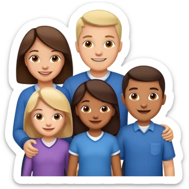 an american couples with 3 children in the age of school sticker