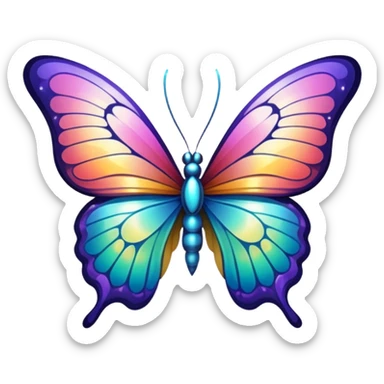 Iridescent shiny glimmering beautiful glittery butterfly  sticker