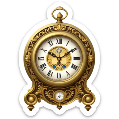 antique clock ornate. sticker