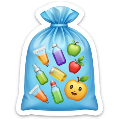 plastic bag emoji filled with stuff sticker