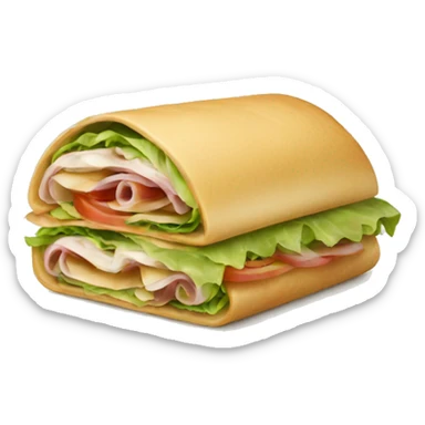 a long sandwich in a wrap sticker