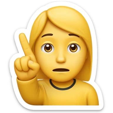 Create a emoji face sad with showing one hand little finger.
The other finger should be down and only one smallest finger should be stand up.

 sticker