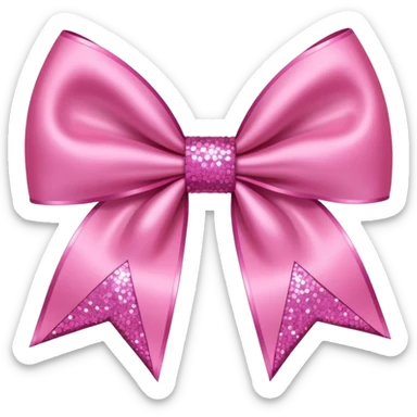 sparkly pink bow with extra glitter sticker