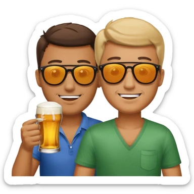 Zwei Männer mit Bier sticker