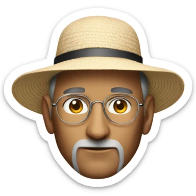 Steve jobs wearing a sun hat  sticker