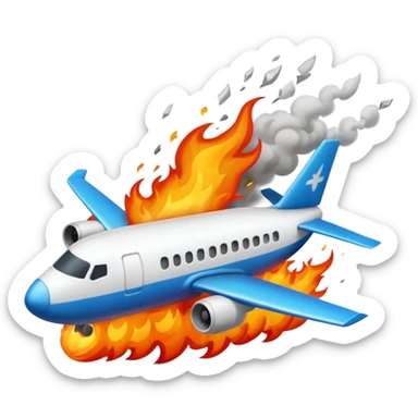 Airplane crashing sticker
